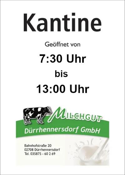 Kantine 7:30 - 13:00 Uhr